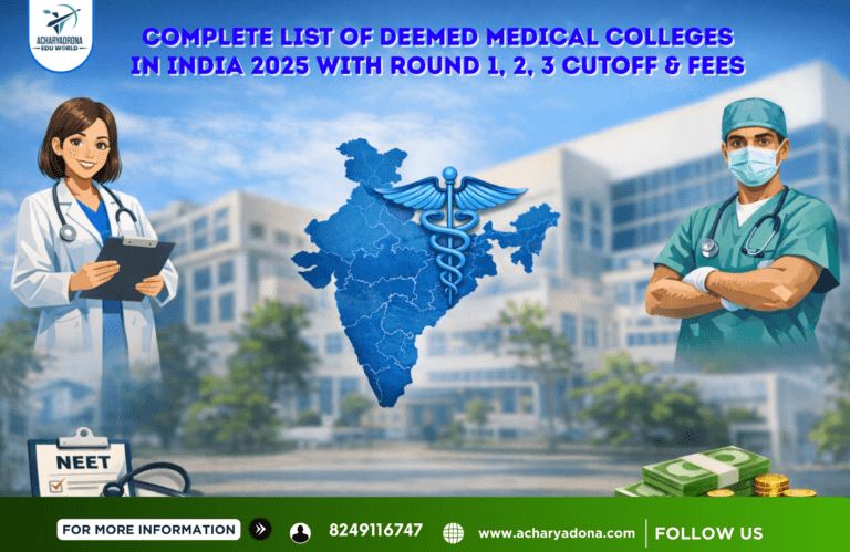 Complete List All Deemed Medical Colleges 2026 With Fees Structure and Alongwith 2025 Collegewise Round 1,2,3 Cut Off