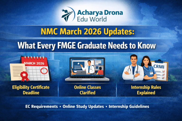 NMC Guidelines 2026 for FMGs: Complete Guide to EC, Online Study & Internship