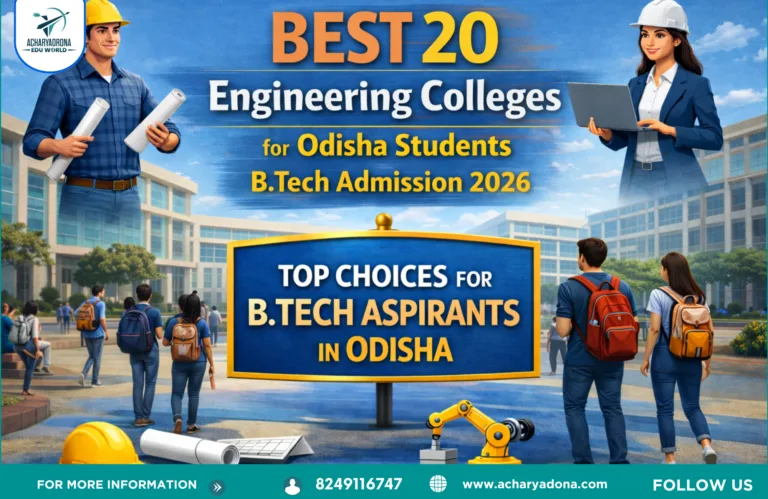 Best 20 Engineering Colleges for Odisha Students for B.Tech Admission 2026