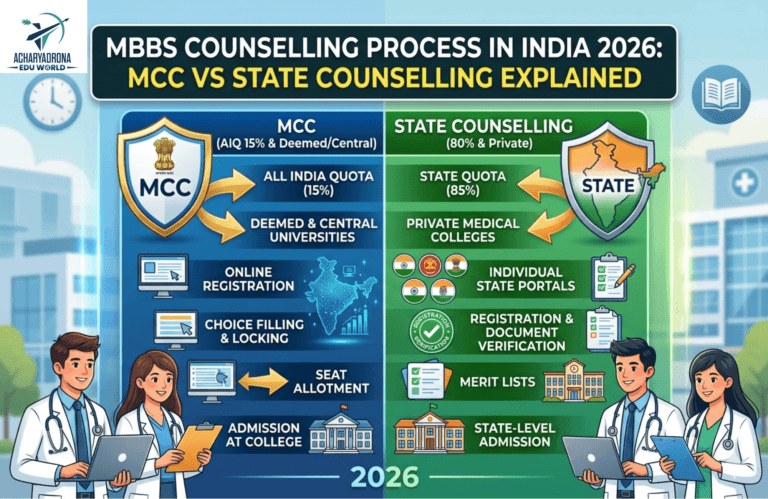 MBBS Counselling Process in India 2026: MCC vs State Counselling Explained