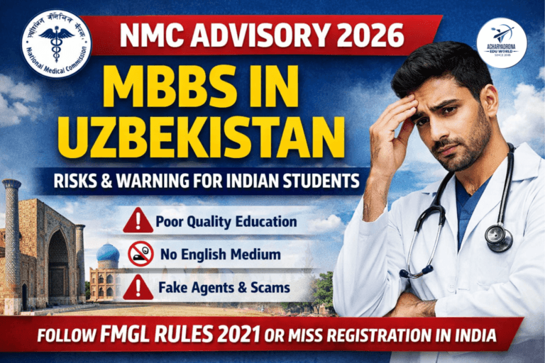 NMC Advisory 2026 on MBBS in Uzbekistan: Risks, Guidelines & What Indian Students Must Know