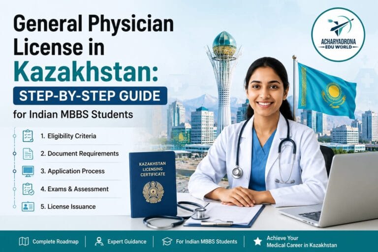 General Physician License in Kazakhstan: Step-by-Step Guide for Indian MBBS Students